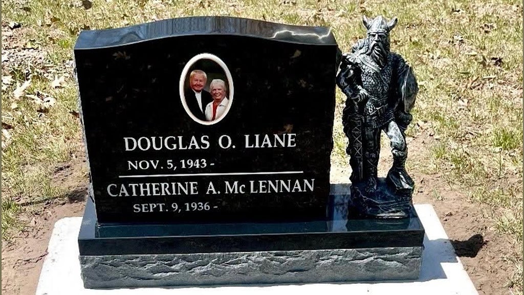 Viking statue stolen from gravestone in cemetery on Lac Mille Lacs, sheriff says — WCCO / CBS Minnesota, Maple Grove Community news
