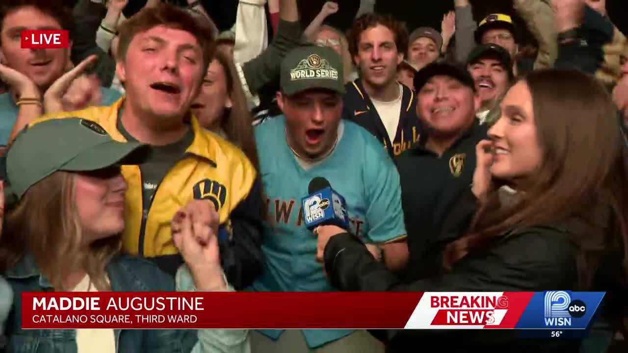 WATCH: Brewers fans react to winning Game 1 of the World Series — WISN 12 Milwaukee, Maple Grove Sports news