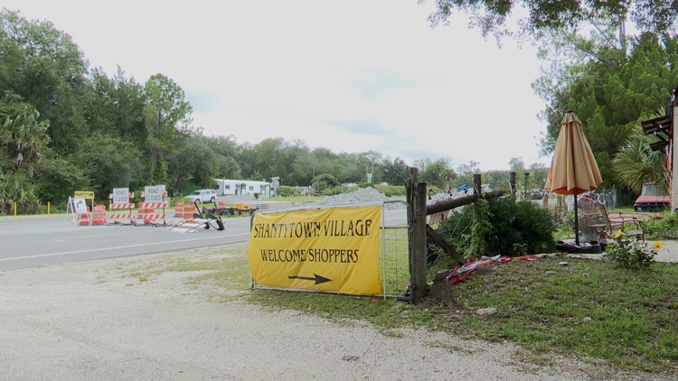 Shantytown Village owner concerned Pellicer Creek bridge construction is impacting business — First Coast News Local, Maple Grove Business news
