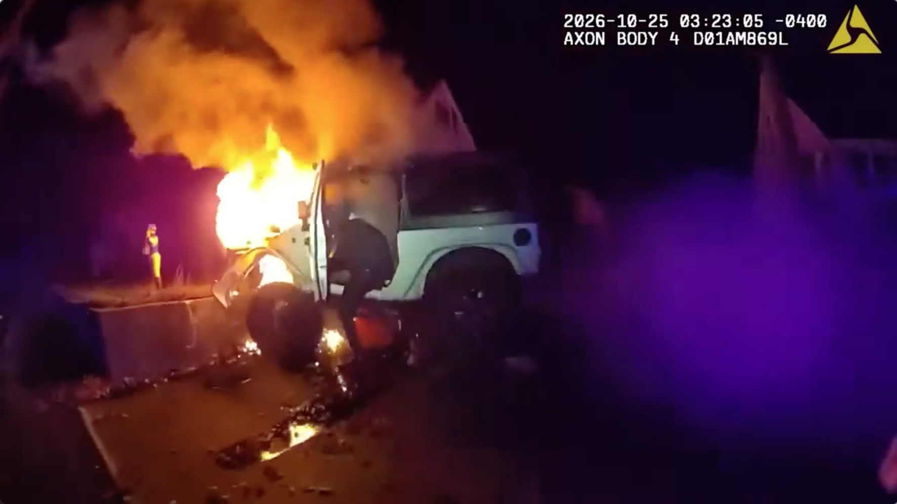 Bodycam video shows police rescuing man from burning Jeep after crash; driver facing multiple charges — FOX 9, Maple Grove Community news